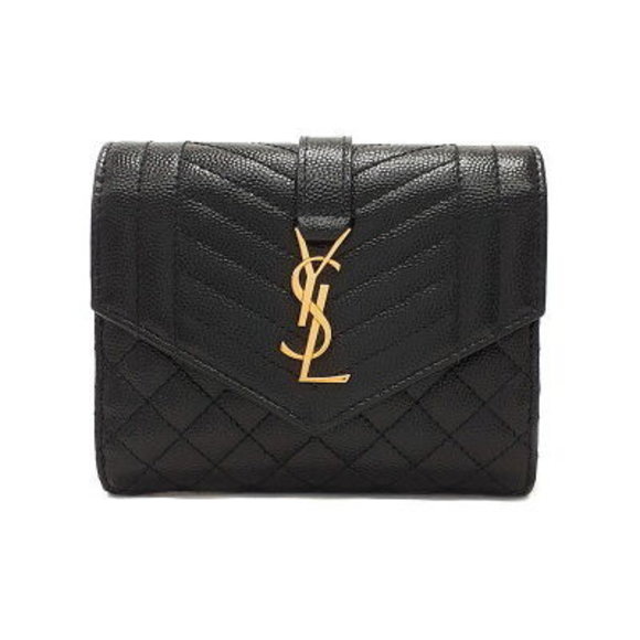 SAINT LAURENT PARIS Mixed Matelasse Wallet Tri - Picture 1 of 5
